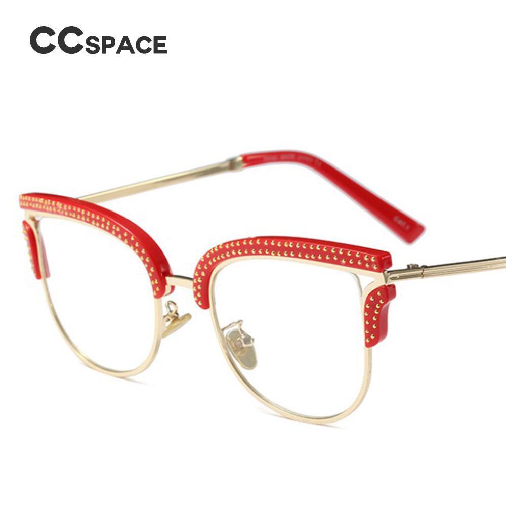 s 45530 Ladies Full Gold Rivet Glasses Frames Men Women Brand Designer Optical EyeGlasses Fashion Eyewear Computer Glasses