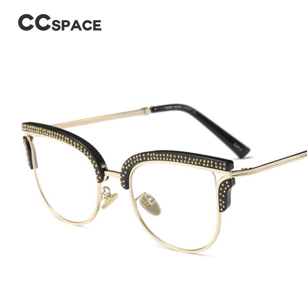 s 45530 Ladies Full Gold Rivet Glasses Frames Men Women Brand Designer Optical EyeGlasses Fashion Eyewear Computer Glasses