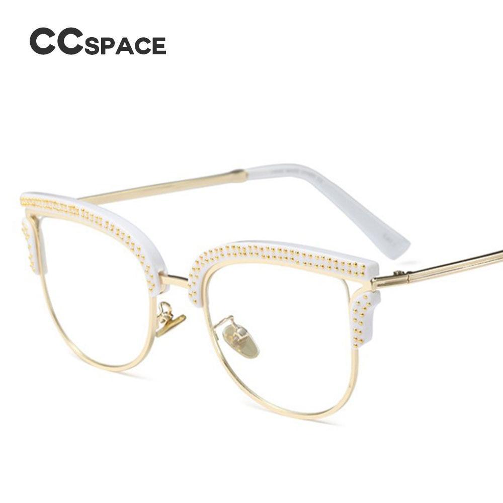 s 45530 Ladies Full Gold Rivet Glasses Frames Men Women Brand Designer Optical EyeGlasses Fashion Eyewear Computer Glasses