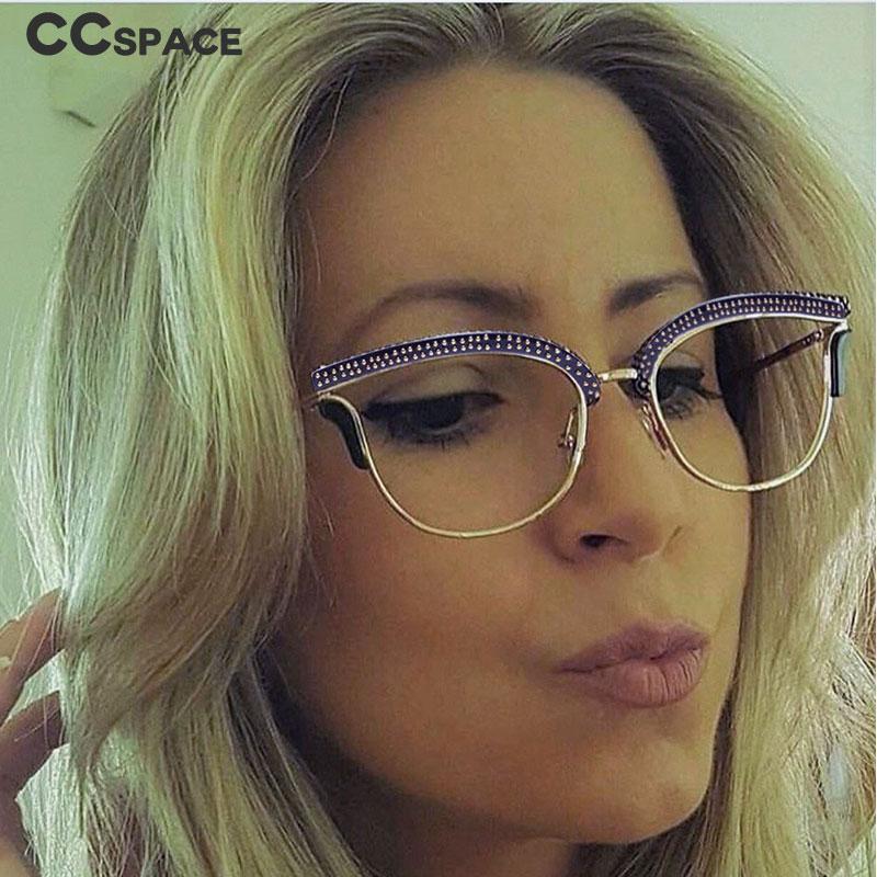 s 45530 Ladies Full Gold Rivet Glasses Frames Men Women Brand Designer Optical EyeGlasses Fashion Eyewear Computer Glasses