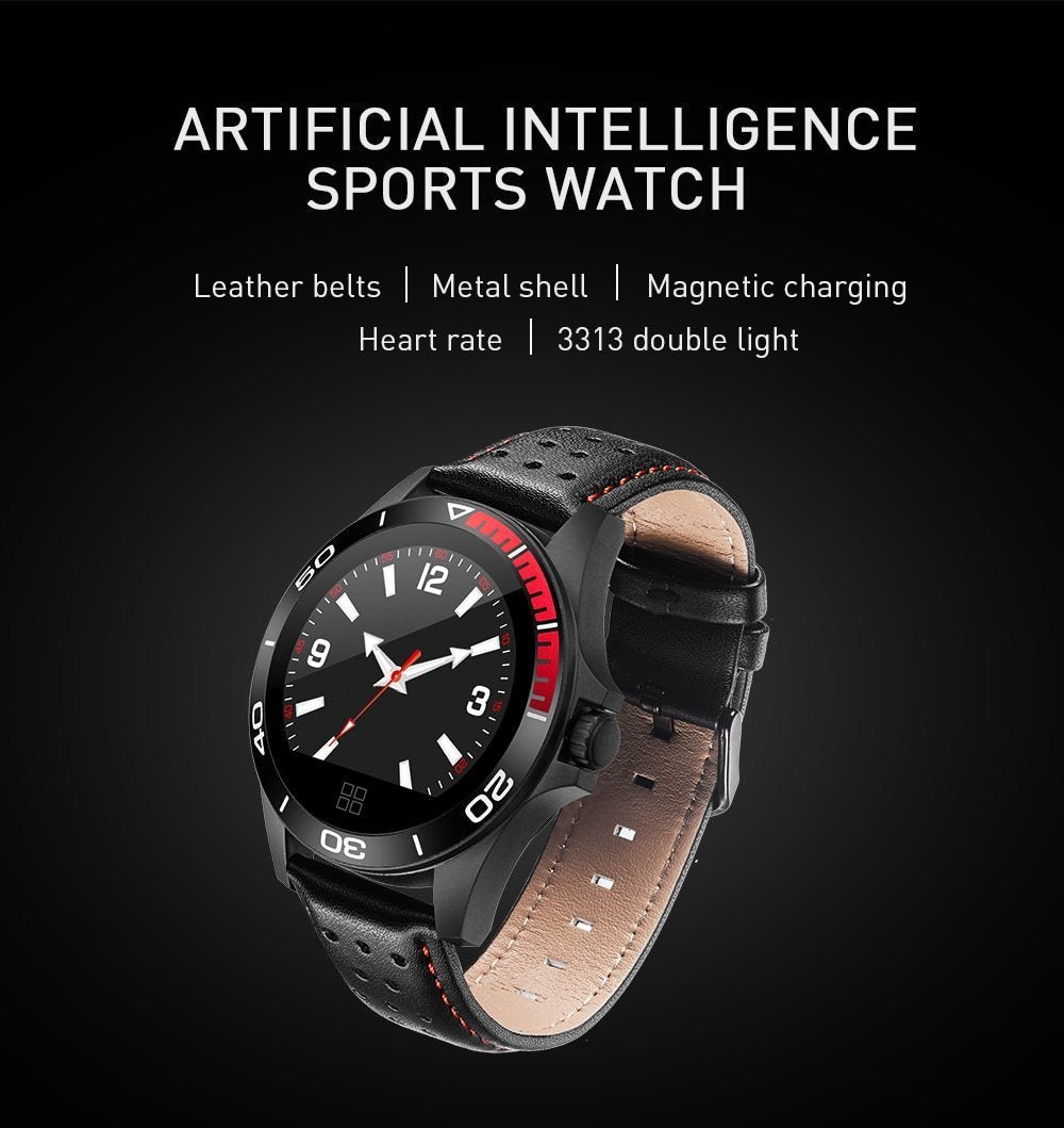 Blacky Leather SmartWatch - Explore Your Activities with New Technology