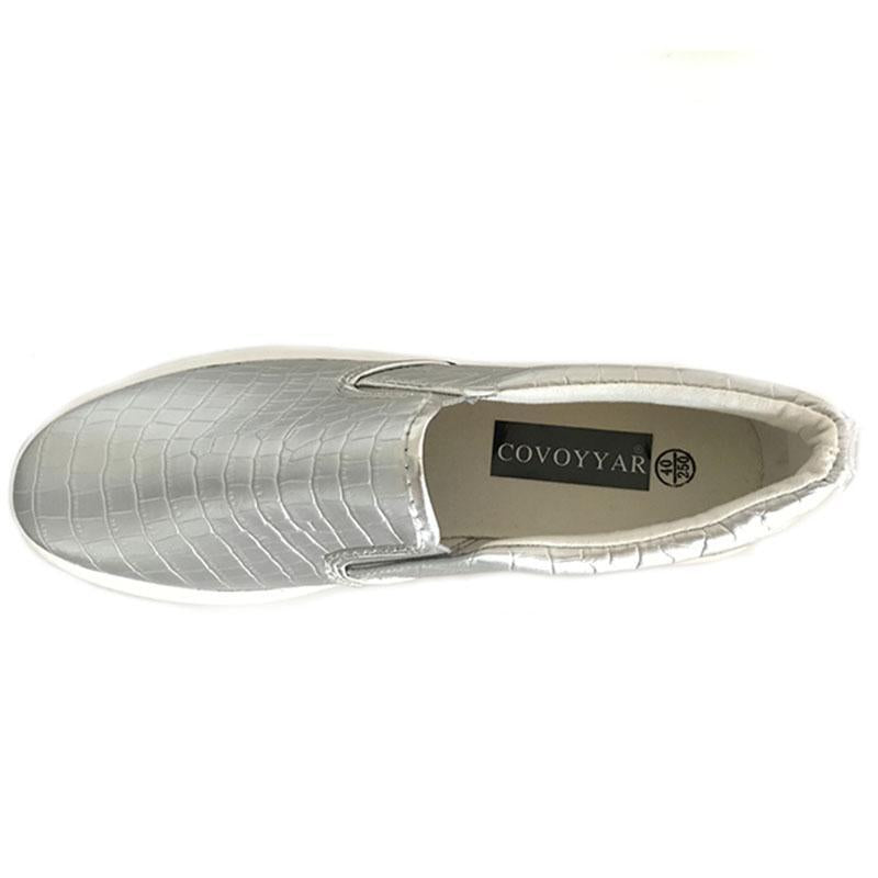 Chic Snake Print Women's Shoes Flat Loafer Spring Autumn Slip On Black/Silver Platform Shoes