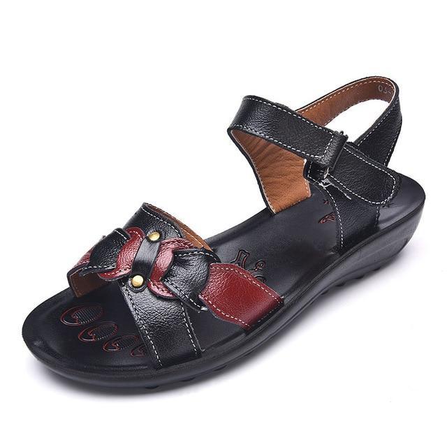 Casual Genuine Leather Sandals Women Wedge Sandals