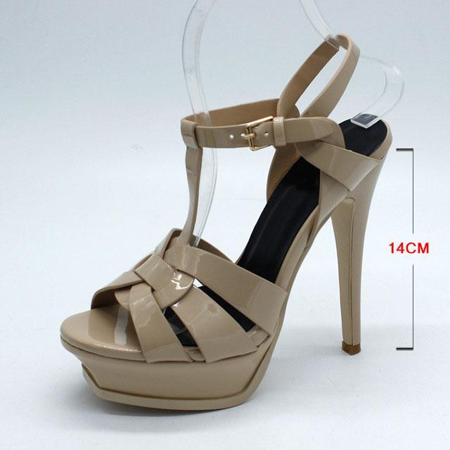 Genuine Leather High Heel Sandals Women Heels
