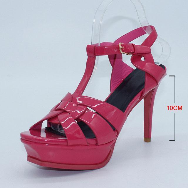 Genuine Leather High Heel Sandals Women Heels