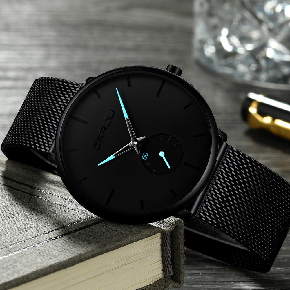 Fashion Mens Watches Top Brand Luxury Quartz Watch Men Casual Slim Mesh Steel Waterproof Sport Watch Relogio Masculino