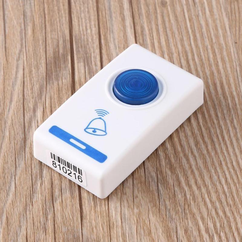 DC3V LED Wireless Chime Doorbell Battery Powered 32 Tune Songs 1 Remote Control 1 Wireless Home Security Smart Doorbells White