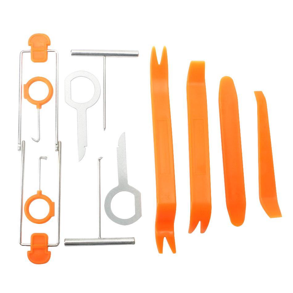 DIYFIX 12Pcs Car Repair Tool Set Plastic Car Radio Door Clip Panel Trim Dash Roof Audio Removal Installer Pry Hand Tool Kit