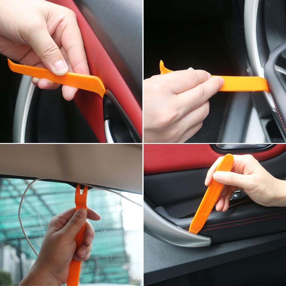 DIYFIX 12Pcs Car Repair Tool Set Plastic Car Radio Door Clip Panel Trim Dash Roof Audio Removal Installer Pry Hand Tool Kit