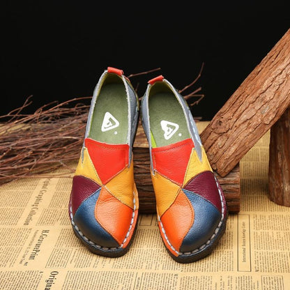 Designer Leather Shoes Women Flats Slip On  Loafers