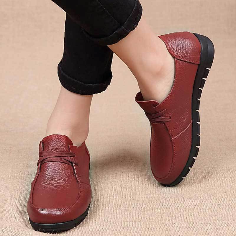 Designer Women Ballet Flats Black Genuine Leather Loafers