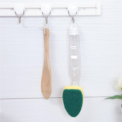 Dish Washing Tool Cleaning Brush Soap Dispenser Handle Refillable Bowls Cleaning Sponge Brush For Kitchen Organizer Accessories