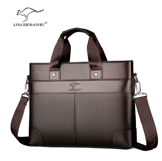 Men Business Shoulder Leather Messenger Briefcase