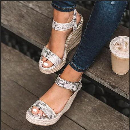 Women High Platform Heels Cozy Shoes Open Toe Elevator Wedge Sandal