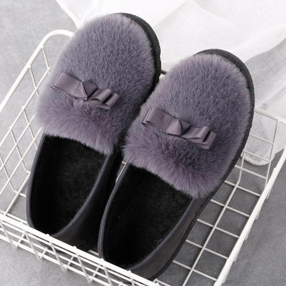 Fur Sneakers Flat Heel Slip on Round Toe Comfort Platform Flats Snow Shoes
