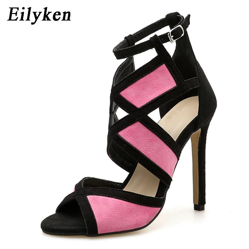 New Desiger Sexy Women Sandals Hollow out Buckle Strap High Heels