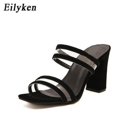Woman Sandals Shallow Rome Mouth Female Casual Square heel