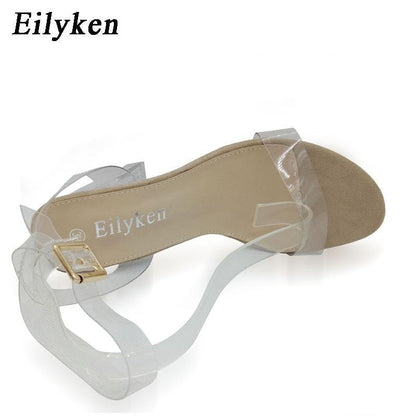 Women Sandals Ankle Strap Perspex High Heels