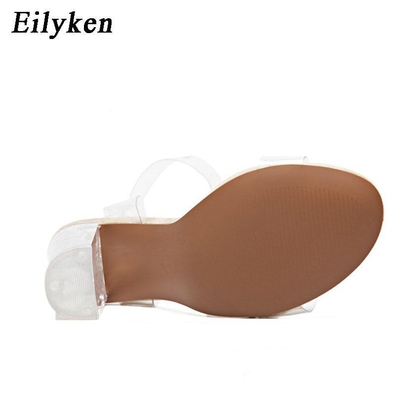 Women Sandals Ankle Strap Perspex High Heels