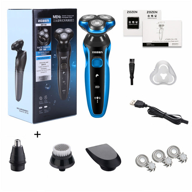 Men Washable Rechargeable Electric Shaver Beard Machine