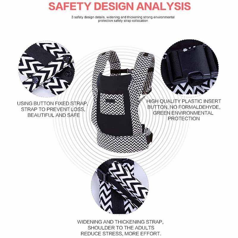 Ergonomic Cotton Baby Carrier Sling Adjustable Infant Toddler Carrier 5 to 36 Months