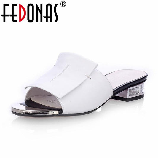 New Women  High Quality Square High Heels Pumps Genuine Leather Shoes