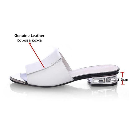New Women  High Quality Square High Heels Pumps Genuine Leather Shoes