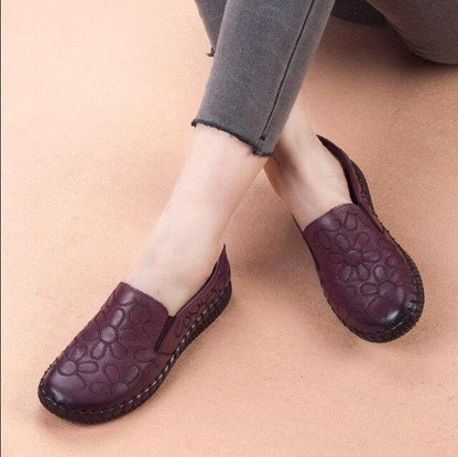 Fashion Genuine Leather Flat Shoes Women Loafers