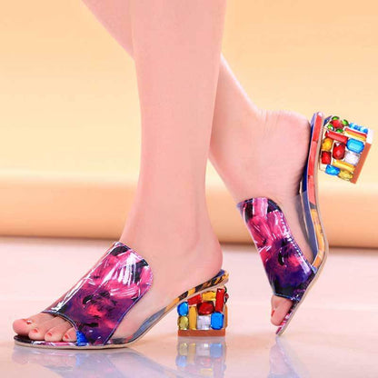 Fashion Heel Sandals Women Flats Flower Elegant Peep Toe Sandals