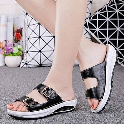 New Women Sandals Wedges Shoes Lady Sexy Leather Sandals