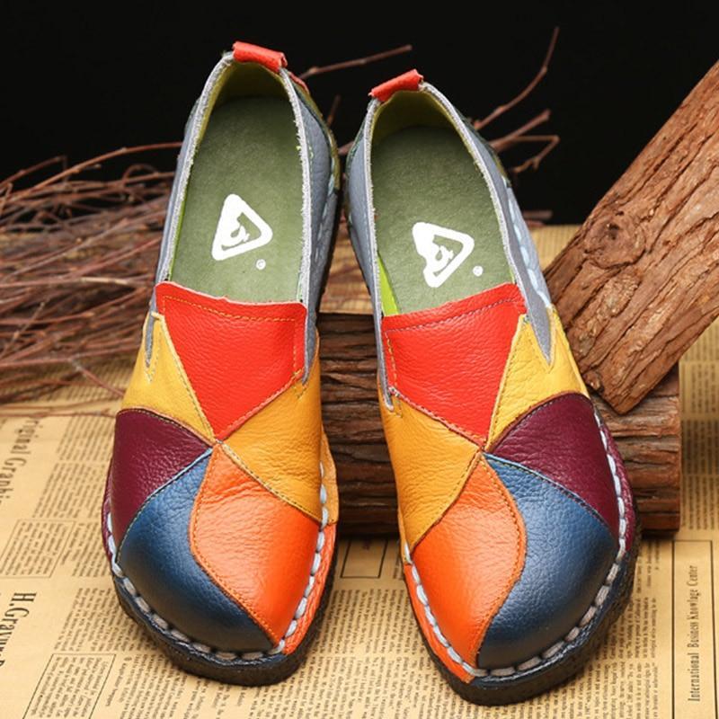 Fashion Women Flats Women Shoes Comfort Genuine Leather Shoes
