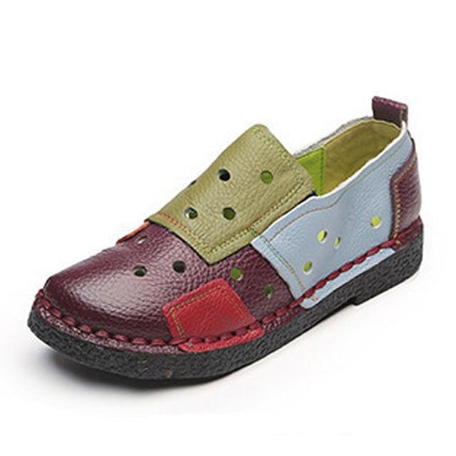 Fashion Women Flats Women Shoes Comfort Genuine Leather Shoes