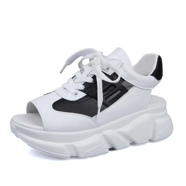 Fashion Women Sandals Platform Wedges Women Shoes Thick Heel Lace Up Sandals