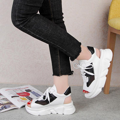 Fashion Women Sandals Platform Wedges Women Shoes Thick Heel Lace Up Sandals