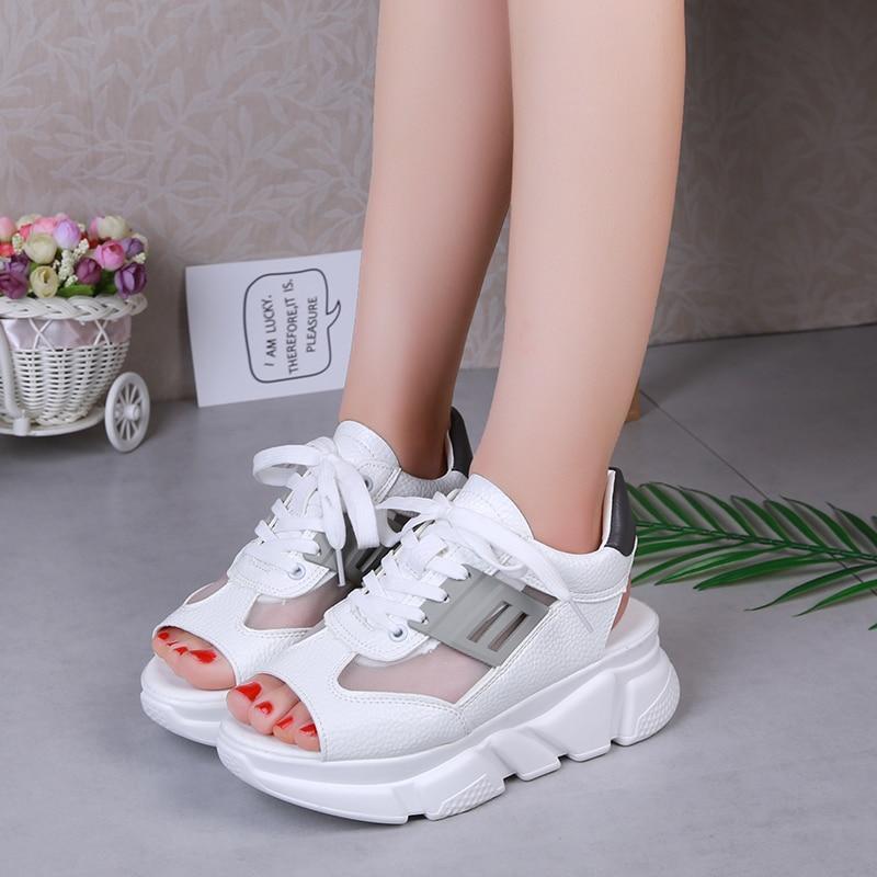 Fashion Women Sandals Platform Wedges Women Shoes Thick Heel Lace Up Sandals