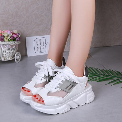 Fashion Women Sandals Platform Wedges Women Shoes Thick Heel Lace Up Sandals