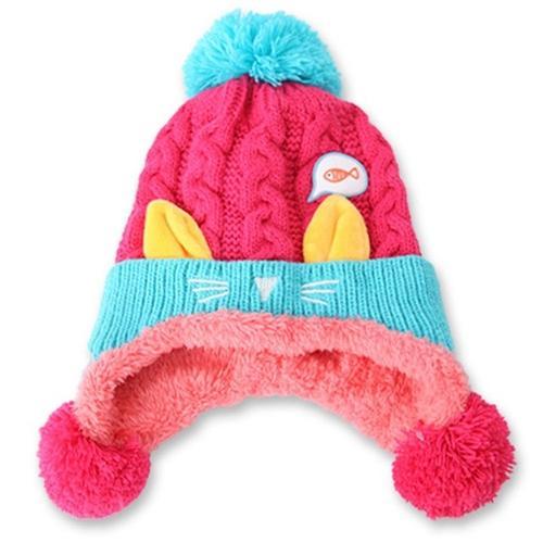 Cute Fur Knitted Baby Cap