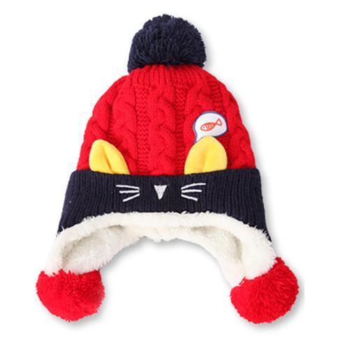 Cute Fur Knitted Baby Cap