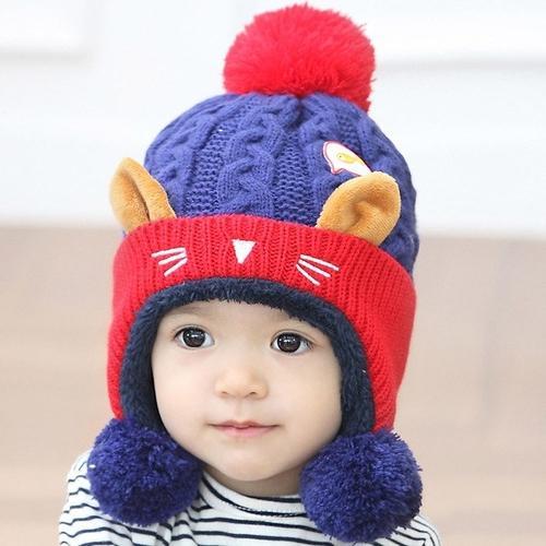 Cute Fur Knitted Baby Cap