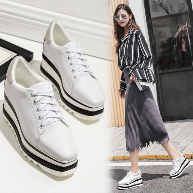 Women casual shoes fashion breathable Walking mesh lace up flat shoes