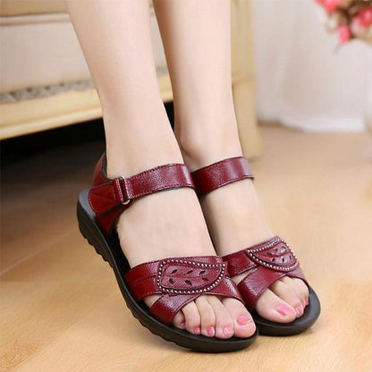 Flat Sandals Women Genuine Leather Sandals For Mother