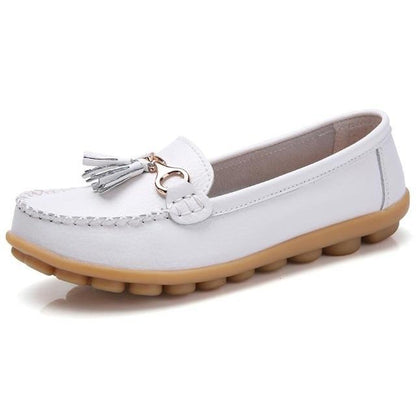 Flat shoes woman tassel fringe solid color loafers