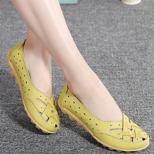 Women  Comfort Genuine Leather Flat Shoes