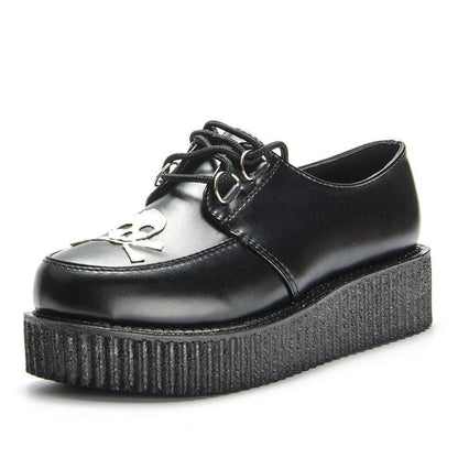 Skull Leather PU autumn Creepers shoes plus size 35-41 women Shoes