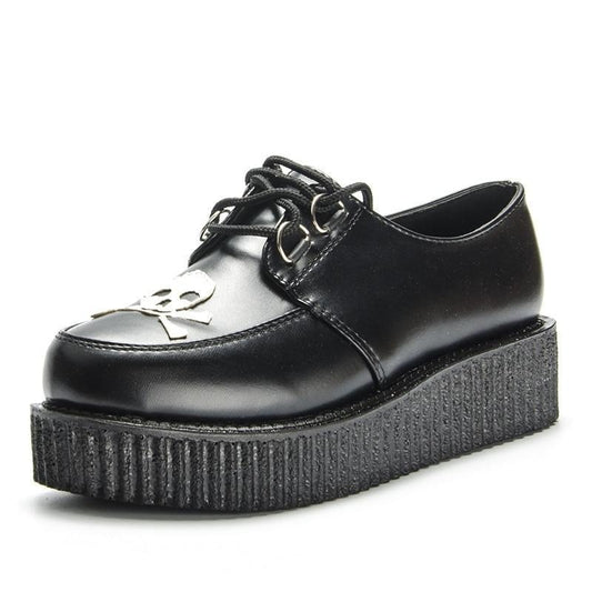 Skull Leather PU autumn Creepers shoes plus size 35-41 women Shoes