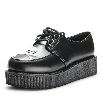Skull Leather PU autumn Creepers shoes plus size 35-41 women Shoes
