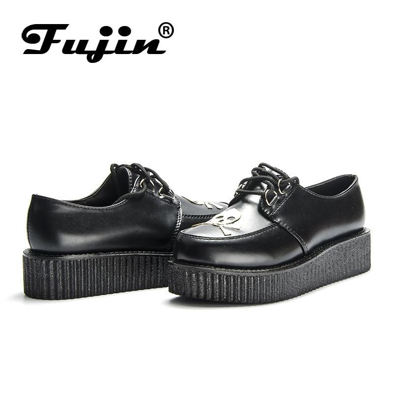Skull Leather PU autumn Creepers shoes plus size 35-41 women Shoes