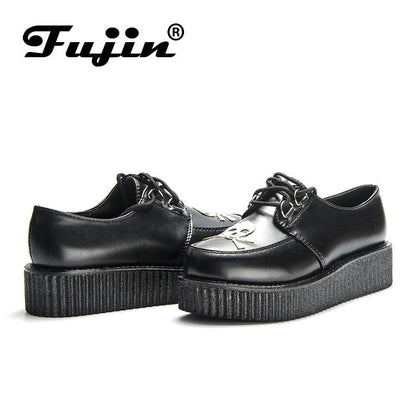 Skull Leather PU autumn Creepers shoes plus size 35-41 women Shoes