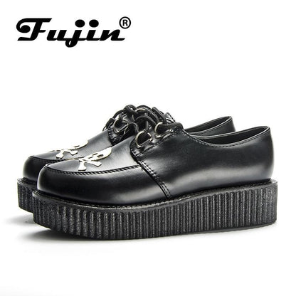 Skull Leather PU autumn Creepers shoes plus size 35-41 women Shoes
