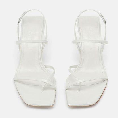 High Heels Sandals For Band High Heel Vintage Square Toe Heel Sandals